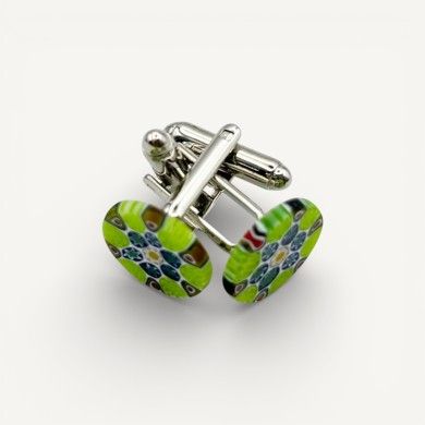 DORA | Gemelos con Murrine Verde | Murano Store