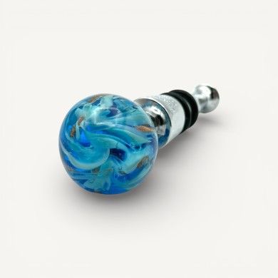 SFERA | Blue Bottle Cap with Avventurina | Murano-Store