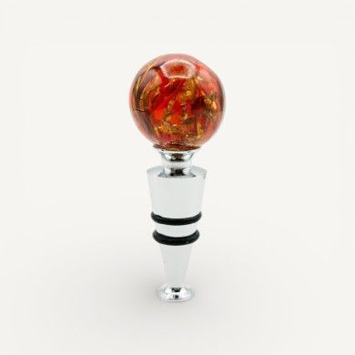 SFERA | Tapón de botella rojo con aventurina | Murano-Store