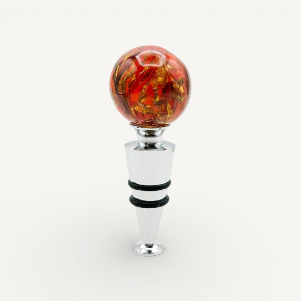 SPHERE | Red Bottle Cap with Adventurine | Murano-Store