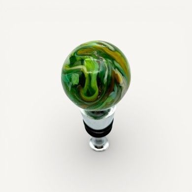 SFERA | Tapón de botella verde con aventurina | Murano-Store