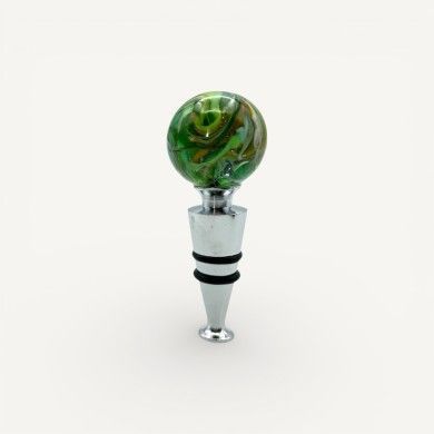 SFERA | Tapón de botella verde con aventurina | Murano-Store