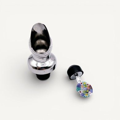 LIDO | Wine Pourer with Multicolored Murrina | Murano-Store