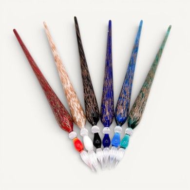 PETRARCA | Canetas de vidro de Murano com aventurina | Murano-Store