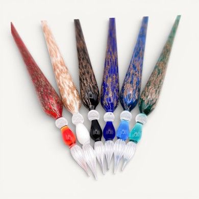 PETRARCA | Murano-Glaskugelschreiber mit Aventurin | Murano-Store