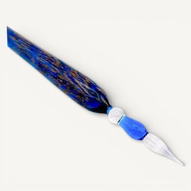 PETRARCA | Plumas de cristal de Murano con aventurina | Murano-Store
