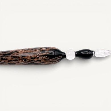 PETRARCA | Plumas de cristal de Murano con aventurina | Murano-Store