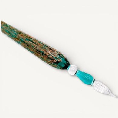 PETRARCA | Canetas de vidro de Murano com aventurina | Murano-Store
