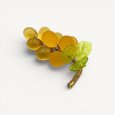 VIGNA | Grappe de raisin 9 raisins | Ambre satiné | Murano-Store