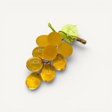 VIGNA | Agregado de uvas 9 uvas | Âmbar acetinado | Murano-Store