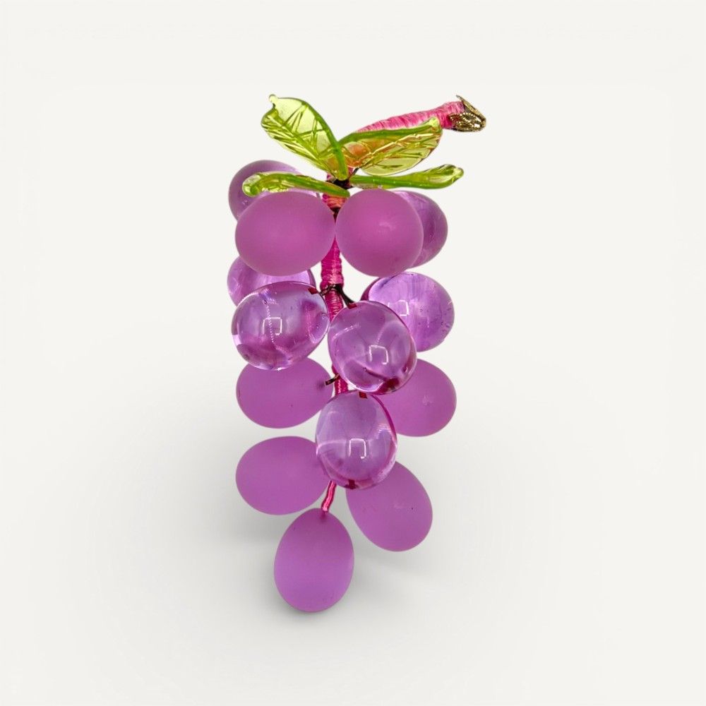 VIGNA | Grape bunch in rosy frosted glass | Murano Store