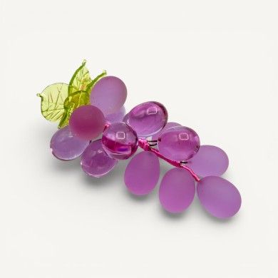 VIGNA | Grappe de raisin en verre dépoli rosé | Murano Store