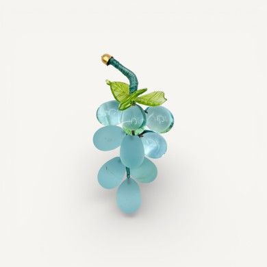 VIGNA | Weintraube 9 Trauben | Satin hellblau | Murano-Store