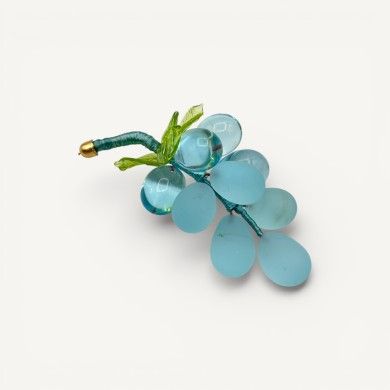 VIGNA | Weintraube 9 Trauben | Satin hellblau | Murano-Store