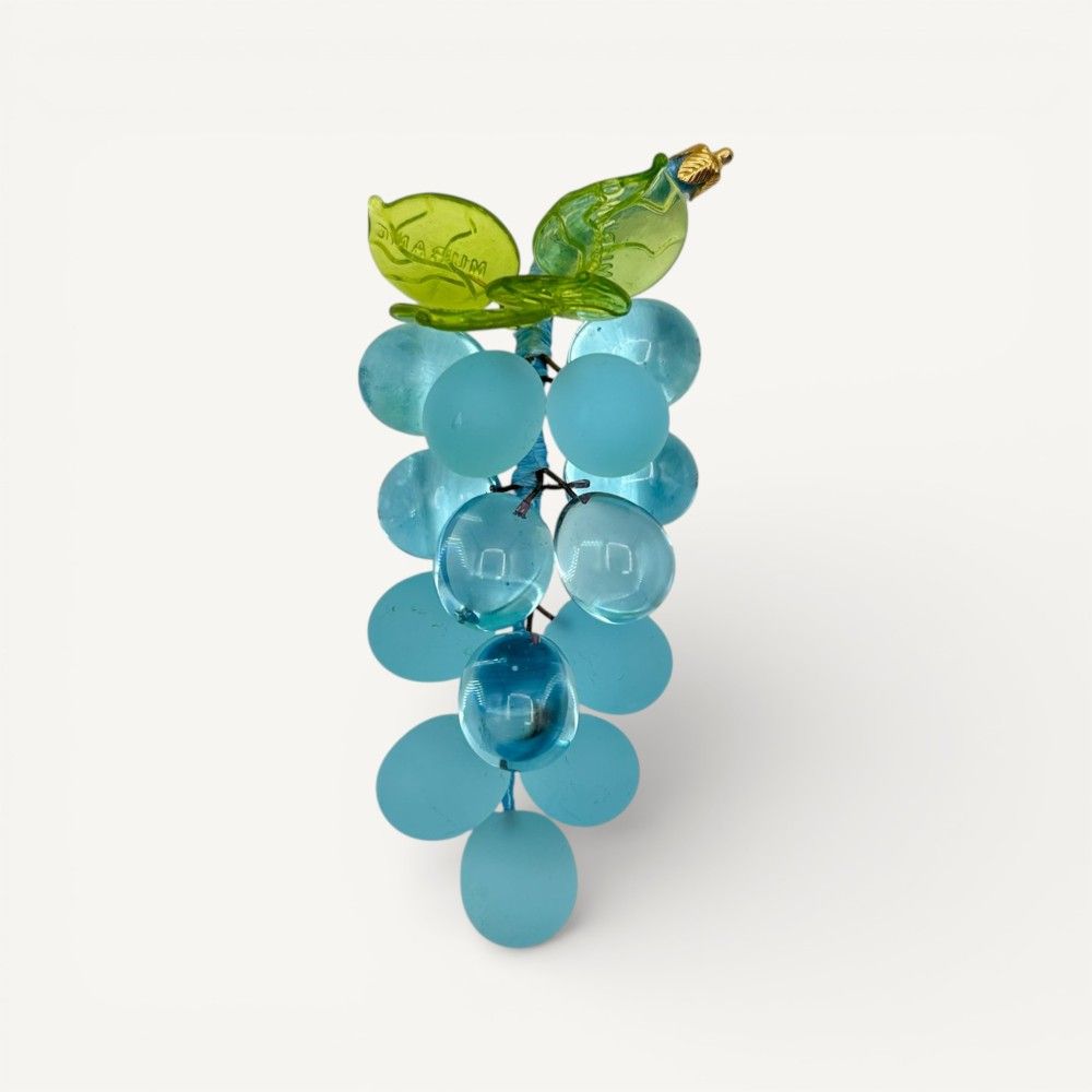 VIGNA | Grappolo d'uva in vetro satinato celeste | Murano Store