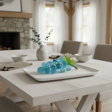 VIGNA | Grappolo d'uva in vetro satinato celeste | Murano Store