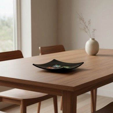 PITAGORA | Centre de table noir avec mosaïque et feuille d'or | Murano Store