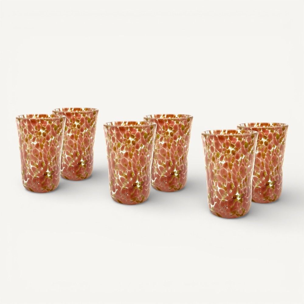 FANTASY | Bicchieri da liquore | ROSA ANTICO e ORO | Murano Store