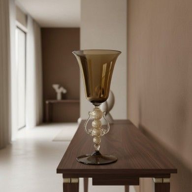 LAZZARO | Venetian Tipetti | Tobacco colored Goblet | Murano Store