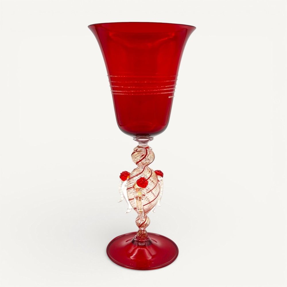 LEONARDO | Red Venetian tipetto with gold leaf | Murano Store