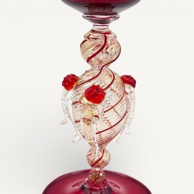 LEONARDO | Tipetto Veneziano rouge et feuille d'or | Murano Store