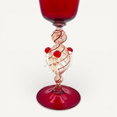 LEONARDO | Venezianischer Typ, rot und Blattgold | Murano Store