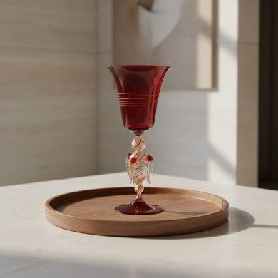 LEONARDO | Tipetto Veneziano rosso e foglia oro | Murano Store