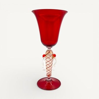 LEONARDO | Tipetto Veneziano rojo y pan de oro | Murano Store