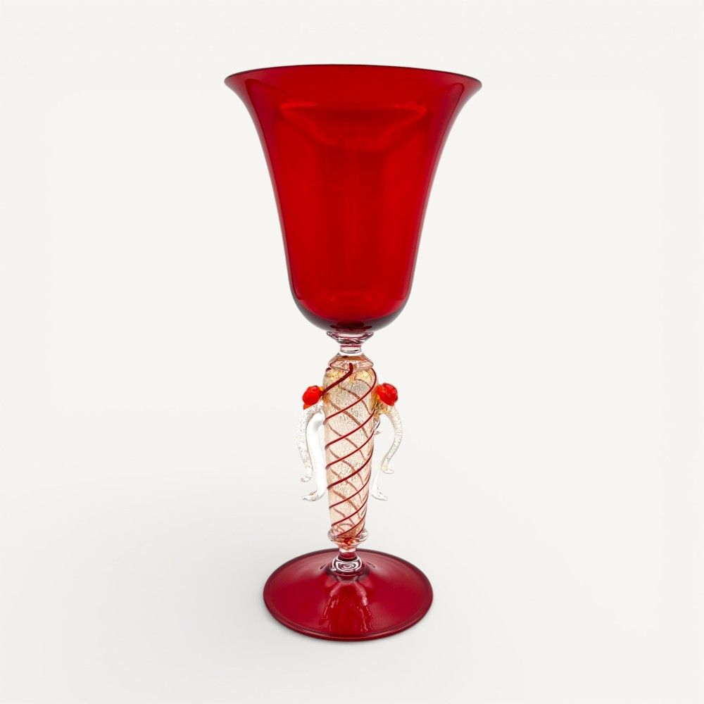 LEONARDO | Tipetto Veneziano rosso e foglia oro | Murano Store