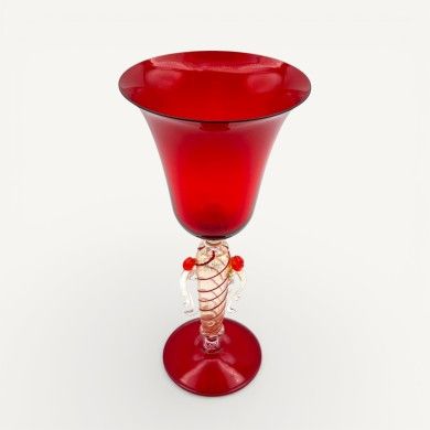 LEONARDO | Tipetto Veneziano vermelho e folha de ouro | Murano Store