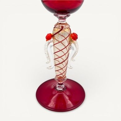 LEONARDO | Venezianischer Typ, rot und Blattgold | Murano Store