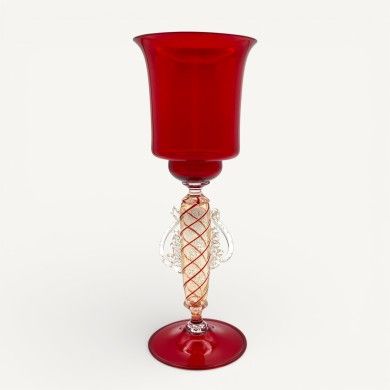 LEONARDO | Red Venetian tipetto with gold leaf | Murano Store