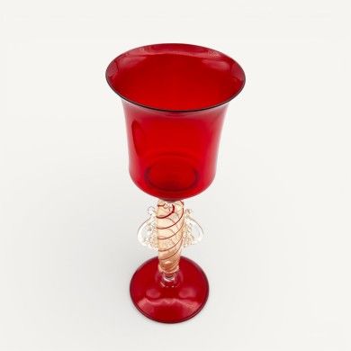 LEONARDO | Venezianischer Typ, rot und Blattgold | Murano Store