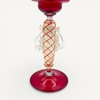 LEONARDO | Tipetto Veneziano rosso e foglia oro | Murano Store