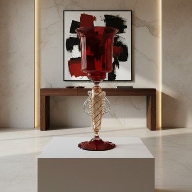 LEONARDO | Red Venetian tipetto with gold leaf | Murano Store