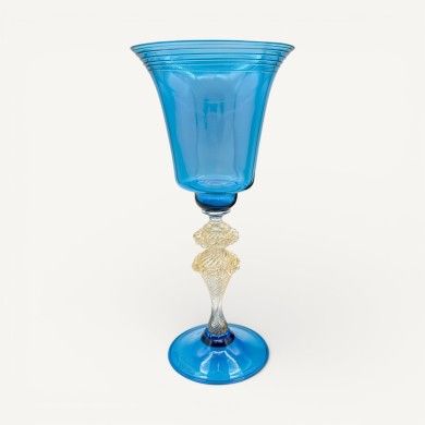 LEONARDO | Tipetto Veneziano azul e folha de ouro | Murano Store