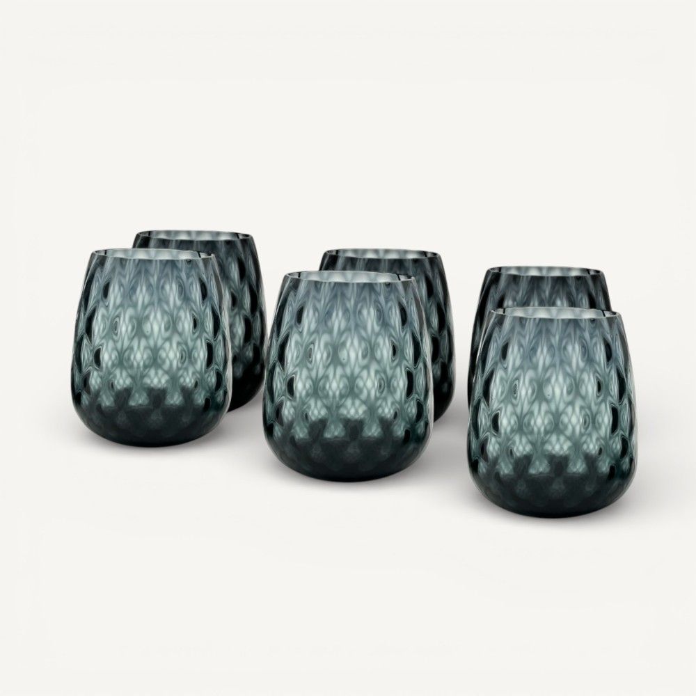 BOTTENIGA | Modern Table Glasses Smoke Gray | Murano Store