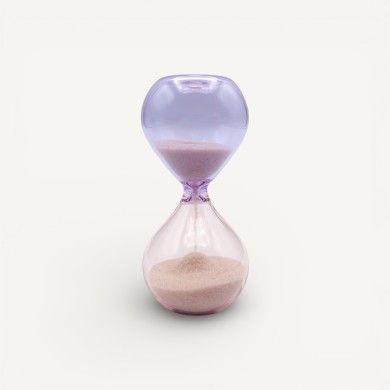 KAIROS | Sablier en verre soufflé rose et améthyste | Murano Store