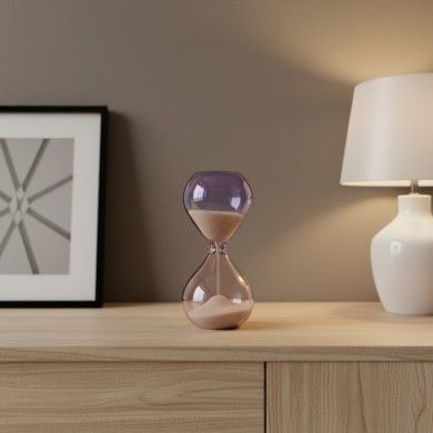 KAIROS | Sanduhr aus mundgeblasenem Glas in Rosa und Amethyst | Murano Store