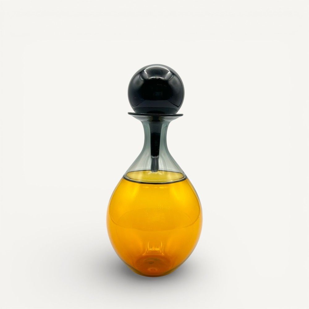 ALINA | Ampolla con tapón negro | NARANJA | Cristal de Murano