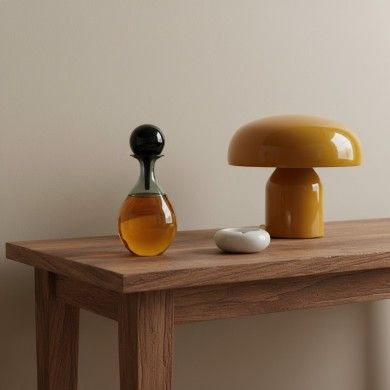 ALINA | Ampoule with black stopper | ORANGE | Murano glass