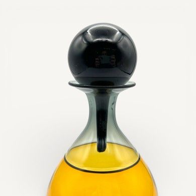 ALINA | Ampolla con tappo nero | ARANCIONE | vetro di Murano