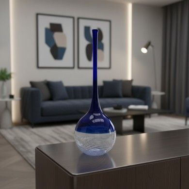 RENE' | Pot en verre bleu | Pots et Ampoules | Murano-Store