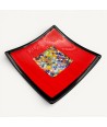 GEOX | Piatto Rosso con Murrine | Murano-Store