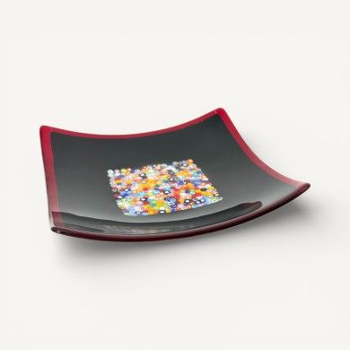 GEOX | Piatto di design nero con Murrine | Murano-Store