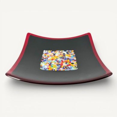 GEOX | Placa de design preta com Murrine | Murano-Store