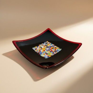 GEOX | Placa de design preta com Murrine | Murano-Store