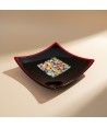 GEOX | Black designer plate with Murrine | Murano-Store
