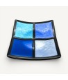 MILLENNIUM | Schwarzer Teller mit blauen und azurblauen Quadraten | Murano Store