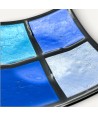 MILLENNIUM | Black Plate with Blue and Azure Squares | Murano Store